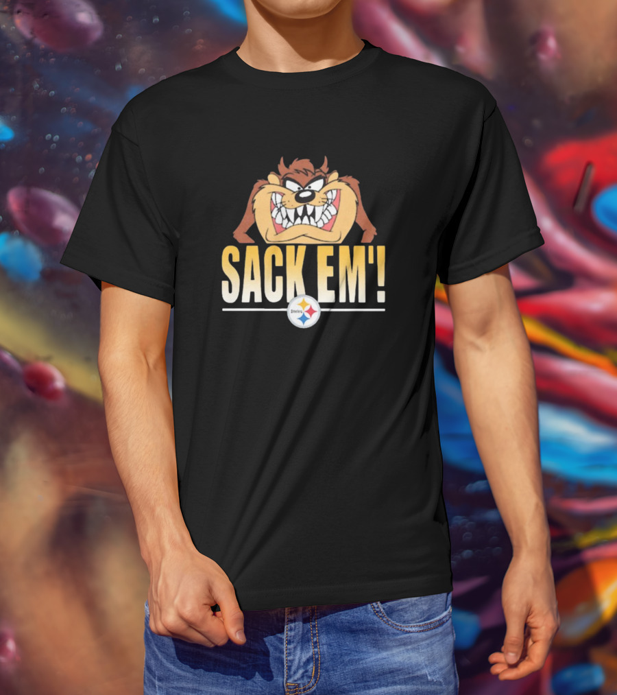 Looney Tunes Taz Sack Em’ Pittsburgh Steelers NFL T-Shirt
