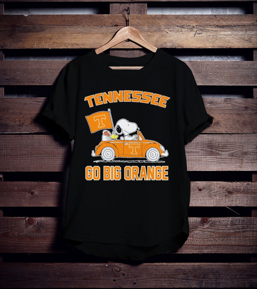 Tennessee Volunteers Snoopy Woodstock Car Go Big Orange T-Shirt