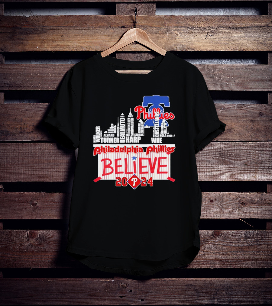 Philadelphia Phillies Believe Skyline Players Names October T-Shirt
