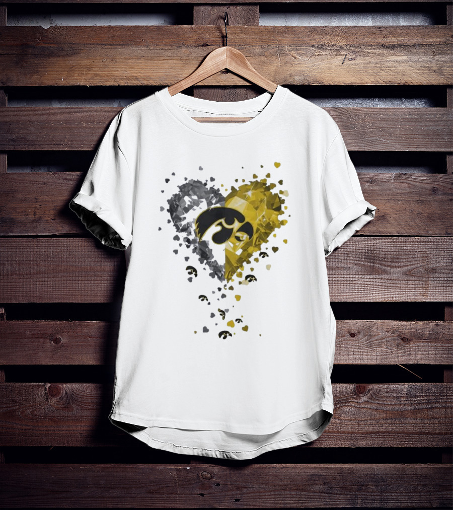 Heart Diamonds Crystal Hawkeyes Iowa Heart T-Shirt