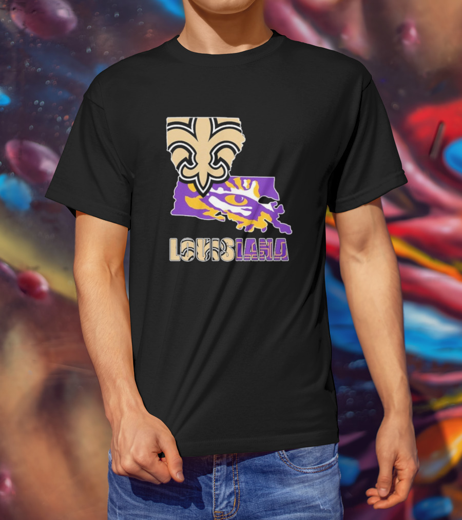 Louisiana Fleur-de-lis And Tiger Eye Graphics T-Shirt