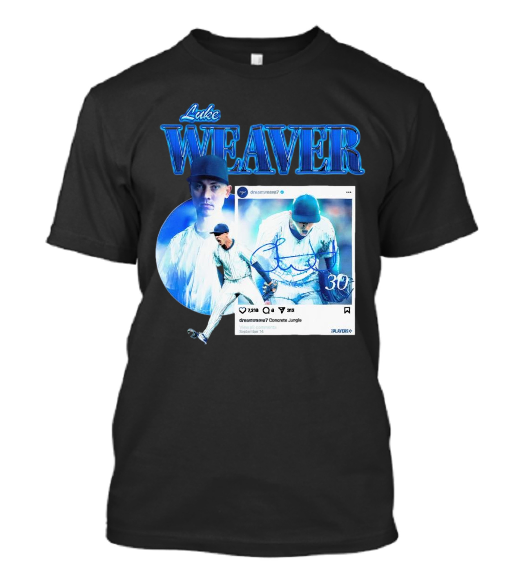 Luke Weaver Dream Weaver New York Concrete Jungle 30 Signature Playoffs T-Shirt
