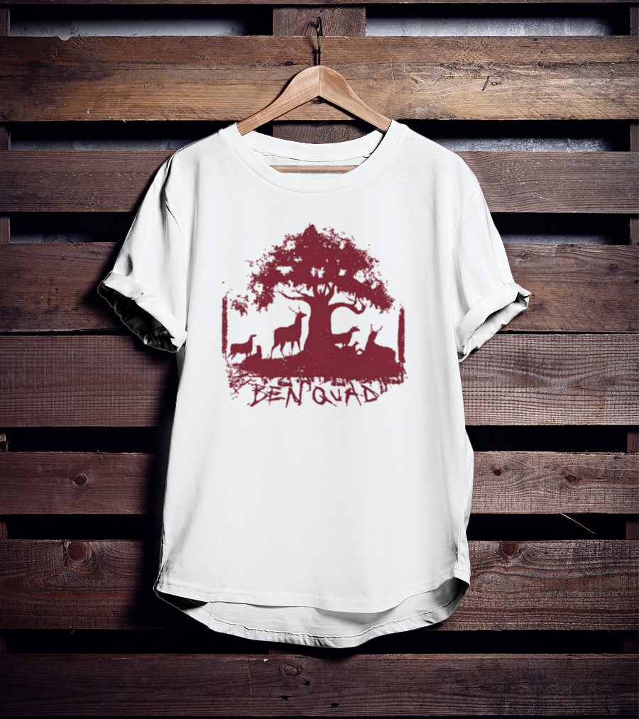 Ben Quad Deer Under Red Tree Natural Pure Noise T-Shirt