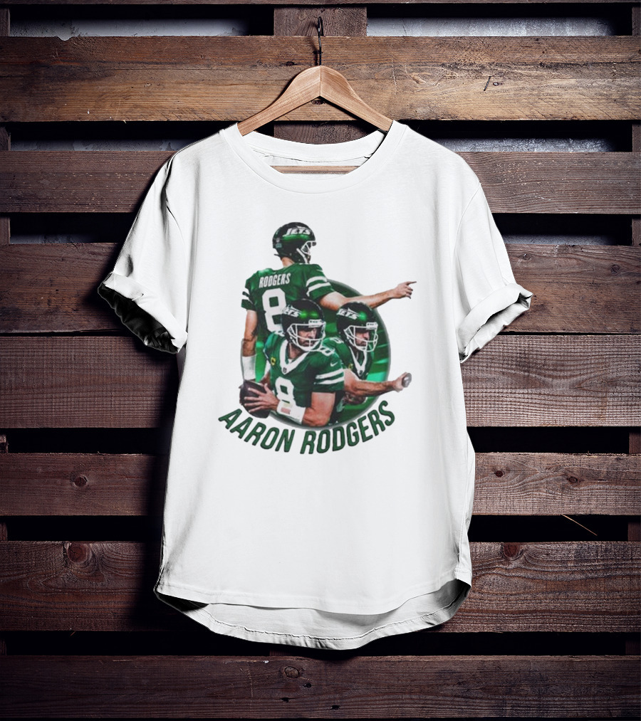 Aaron Rodgers New York Jets NFL Quarterback Number 8 T-Shirt