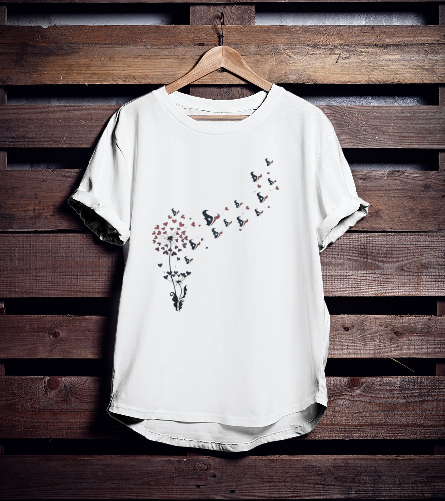 Houston Texans Dandelion Blossom With Logo Accents T-Shirt