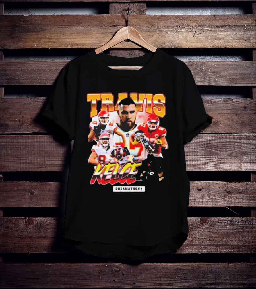 Travis Kelce Kansas City Chiefs Dreamathon Football Player Collage T-Shirt