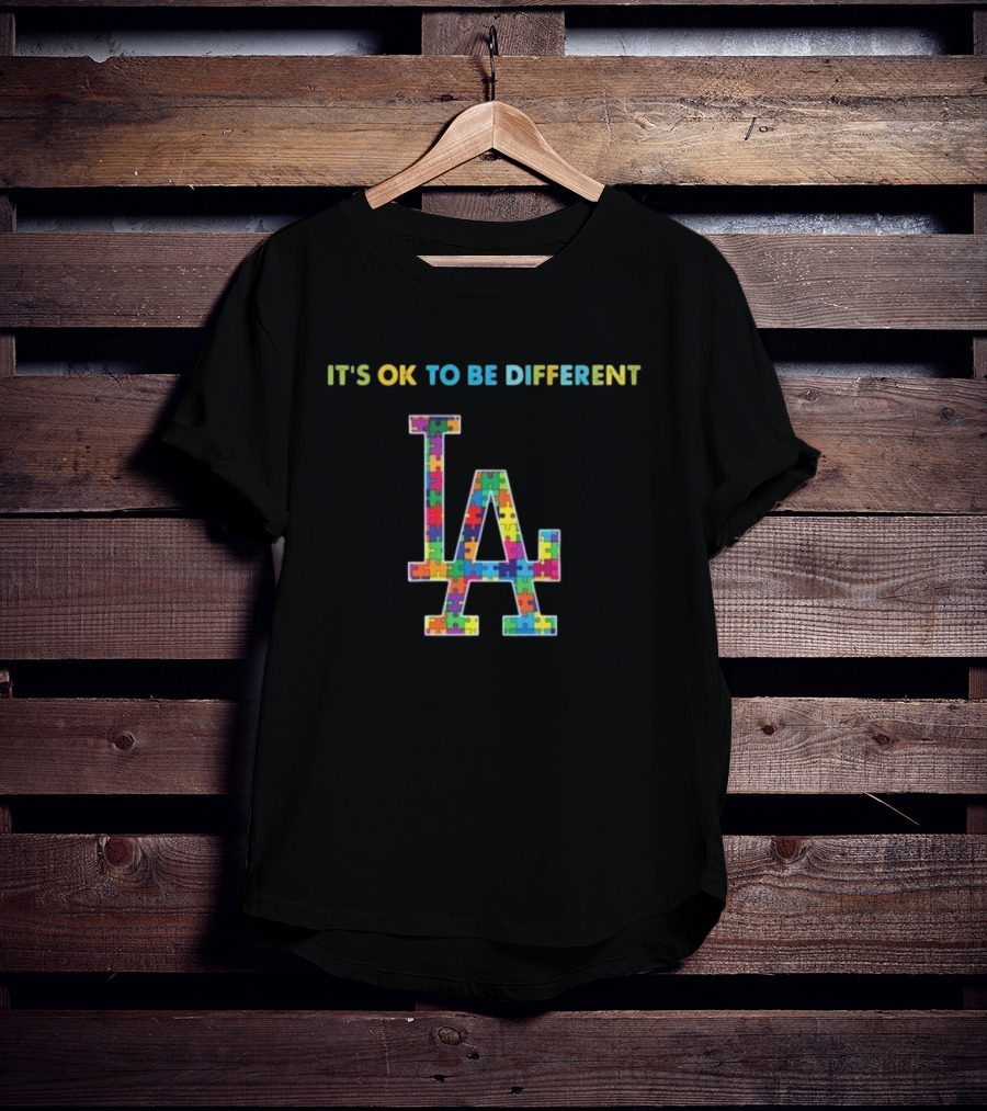 It's OK To Be Different LA Dodgers Autism T-Shirt