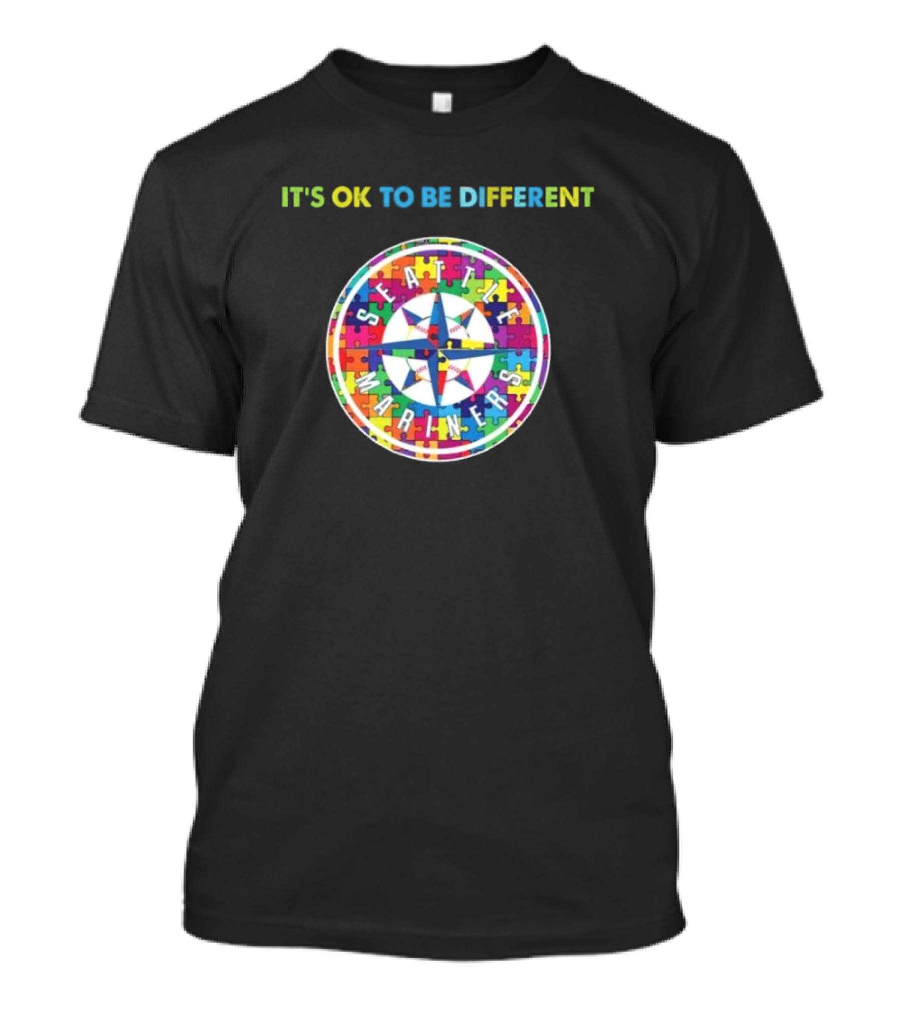 IT'S OK TO BE DIFFERENT Seattle Mariners Autism T-Shirt
