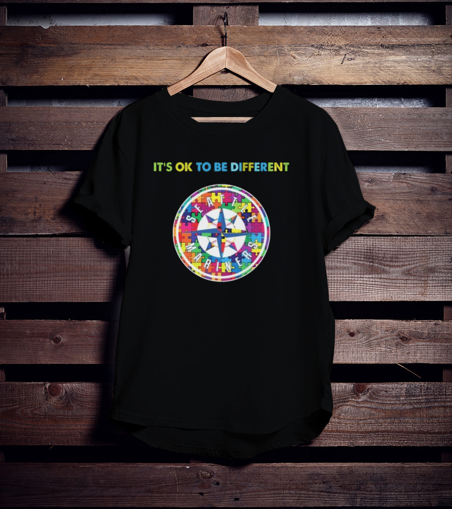 IT'S OK TO BE DIFFERENT Seattle Mariners Autism T-Shirt