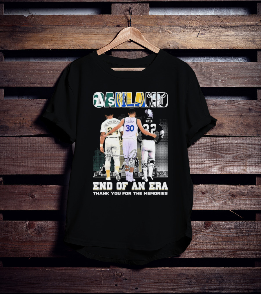 Oakland City End Of An Era Henderson Curry Allen Thank You For The Memories T-Shirt