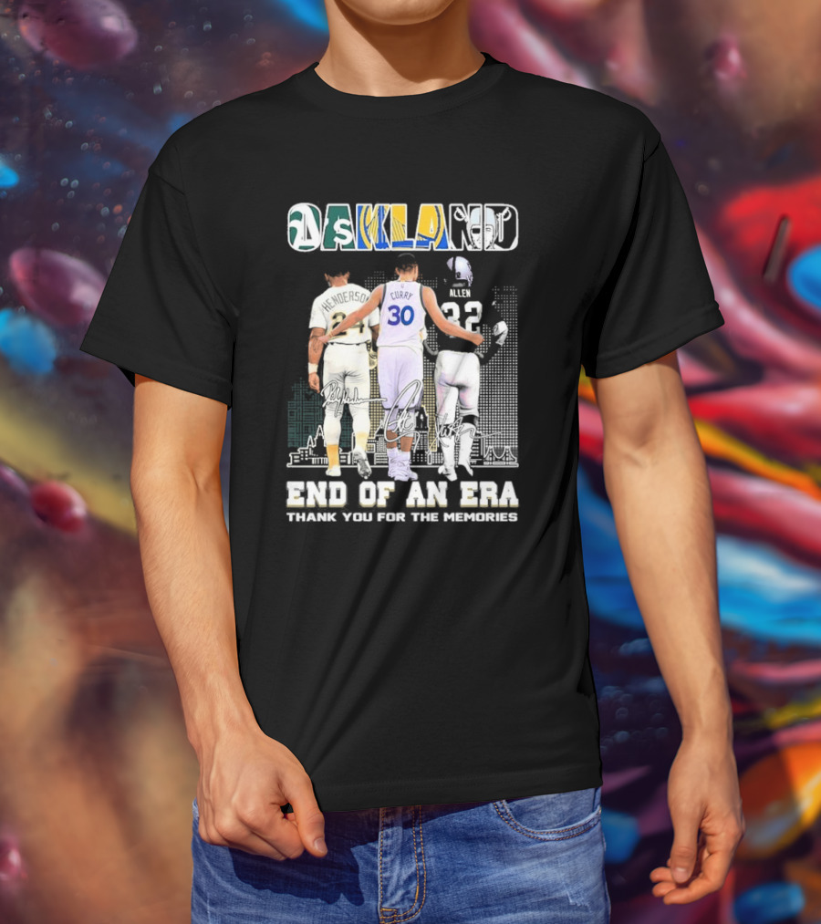 Oakland City End Of An Era Henderson Curry Allen Thank You For The Memories T-Shirt