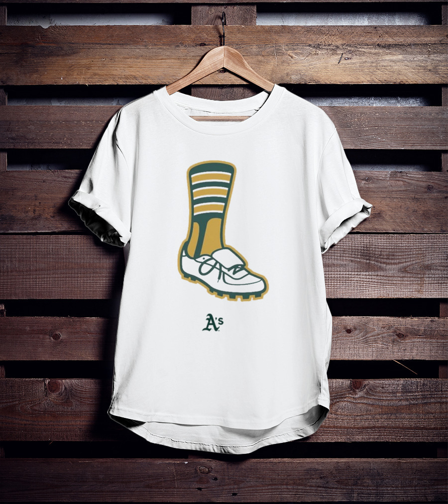 Oakland Athletics A's Iconic Green And Gold Footwear T-Shirt