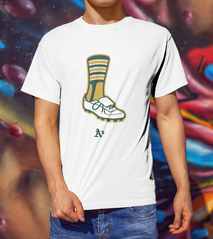 Oakland Athletics A's Iconic Green And Gold Footwear T-Shirt