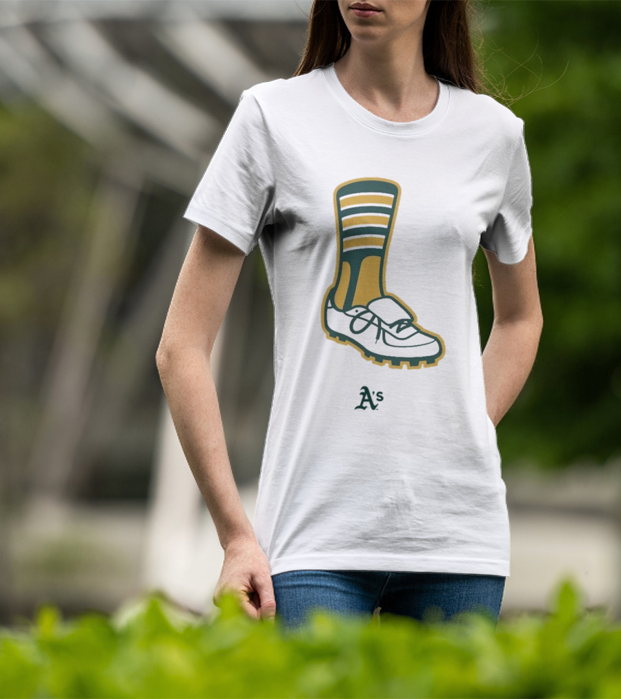 Oakland Athletics A's Iconic Green And Gold Footwear T-Shirt