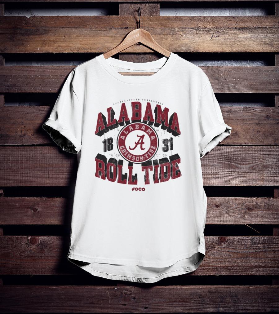 Alabama Crimson Tide 1831 Southeastern Conference Roll Tide Vintage Arched Foco T-Shirt
