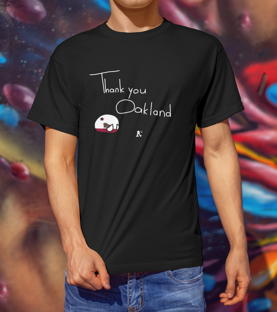 Thank You Oakland Athletics California Bear Flag T-Shirt