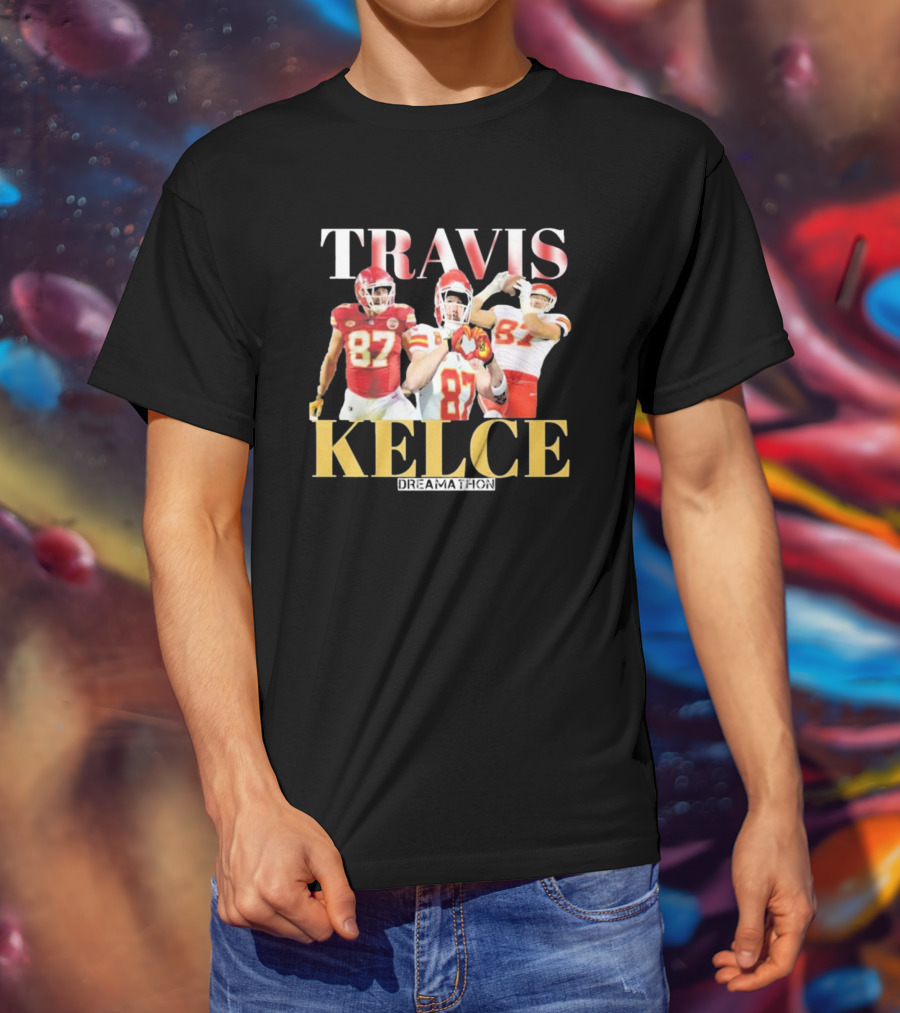 Travis Kelce Kansas City Chiefs Dreamathon Players Action Trio T-Shirt