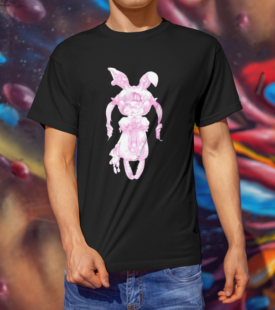 Llvlngdeceased Crybaby Pastel Pink Bunny Painting T-Shirt