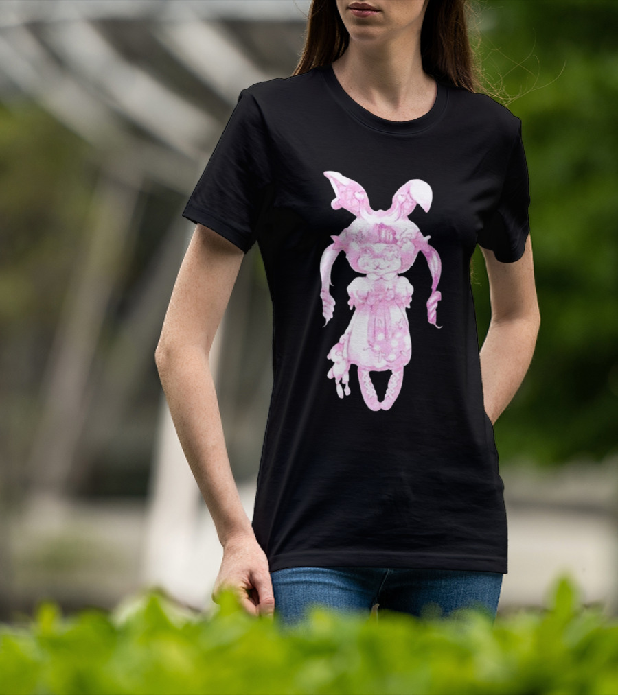Llvlngdeceased Crybaby Pastel Pink Bunny Painting T-Shirt