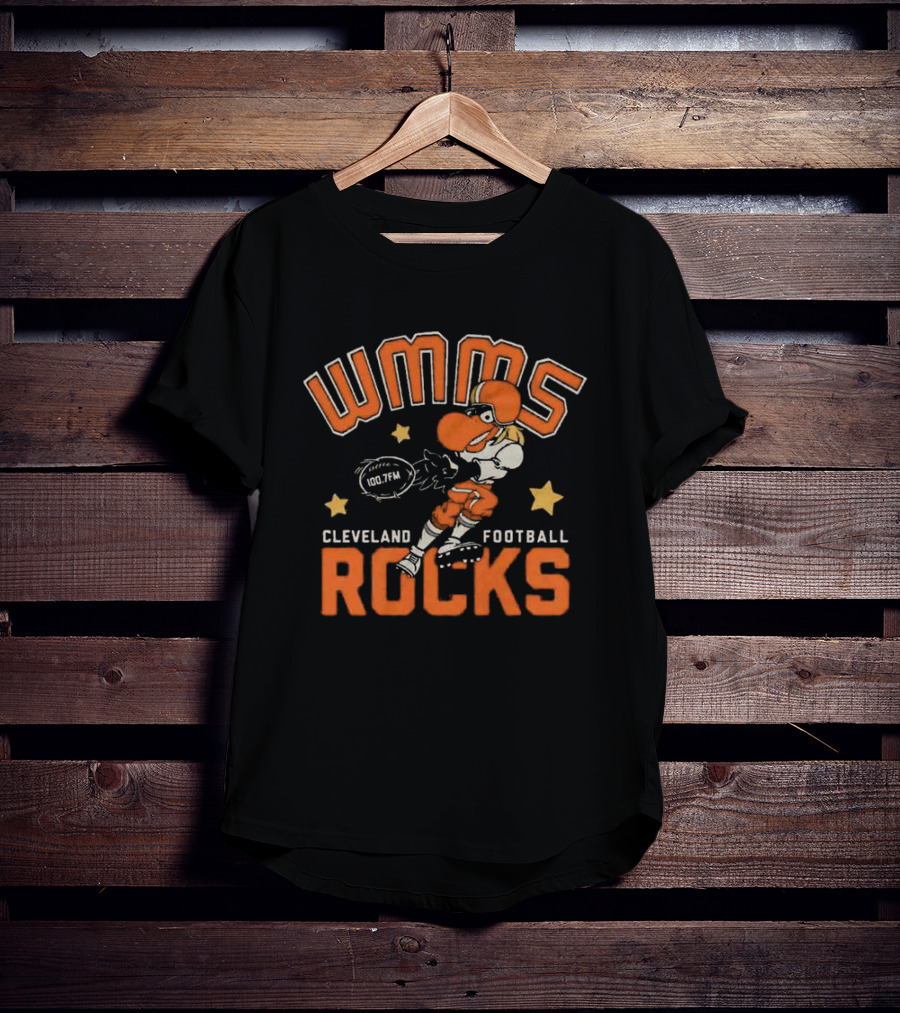 WMMS 100.7FM Cleveland Football Rocks Mascot T-Shirt