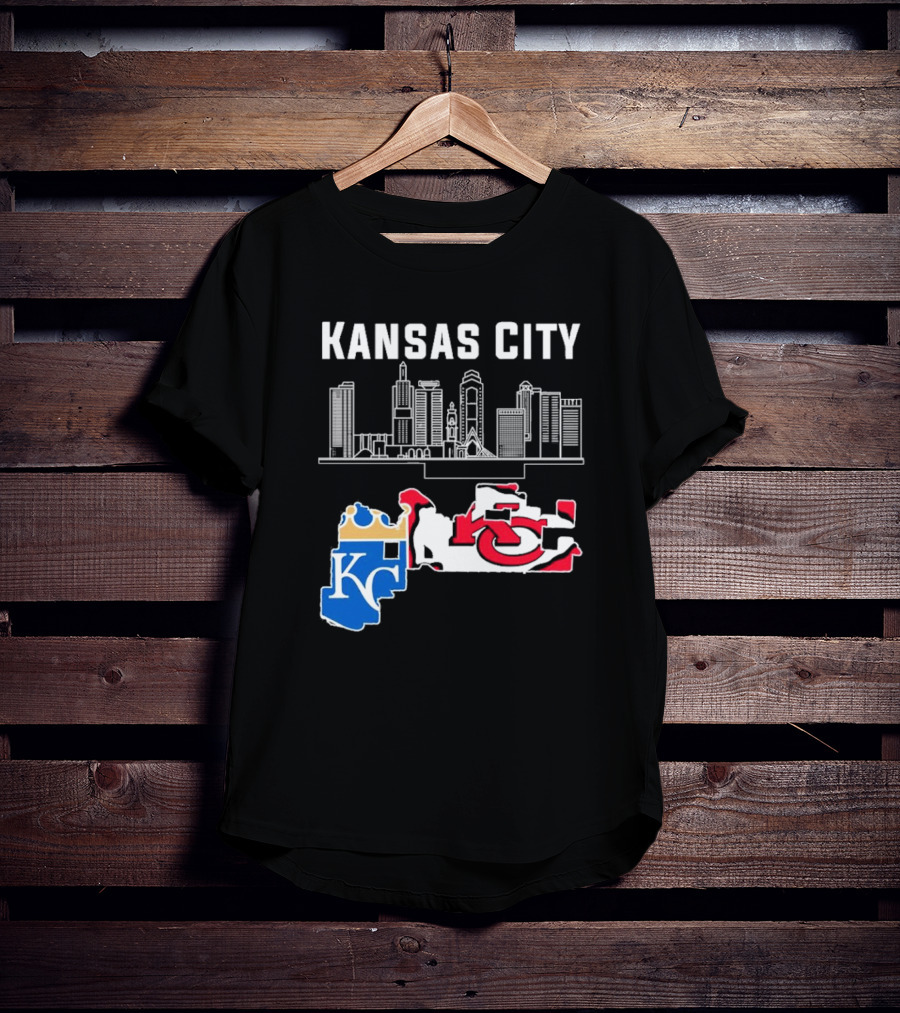 Kansas City Skyline With Chiefs And Royals T-Shirt