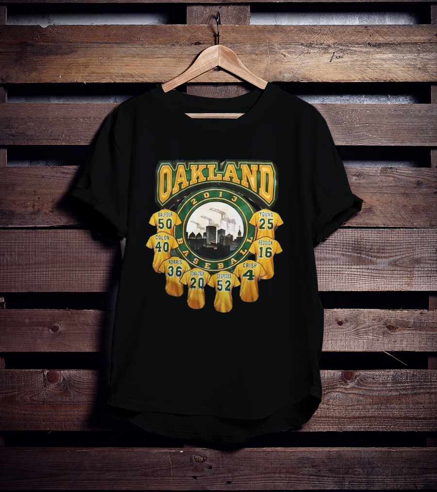 Oakland Athletics 2013 Baseball Team Jerseys Balfour Colon Norris Donaldson Cespedes Crisp Young Reddick T-Shirt