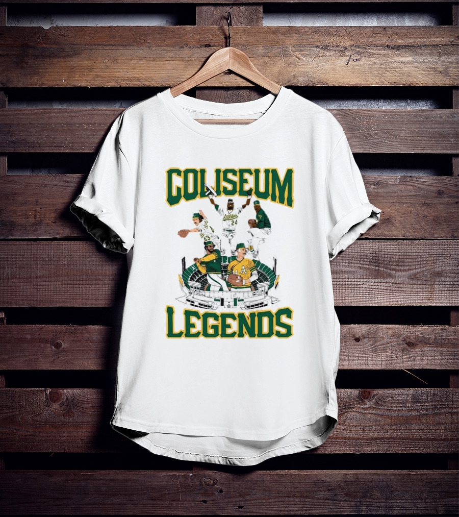 Oakland Athletics A’s Coliseum Legends Baseball Players Caricature T-Shirt