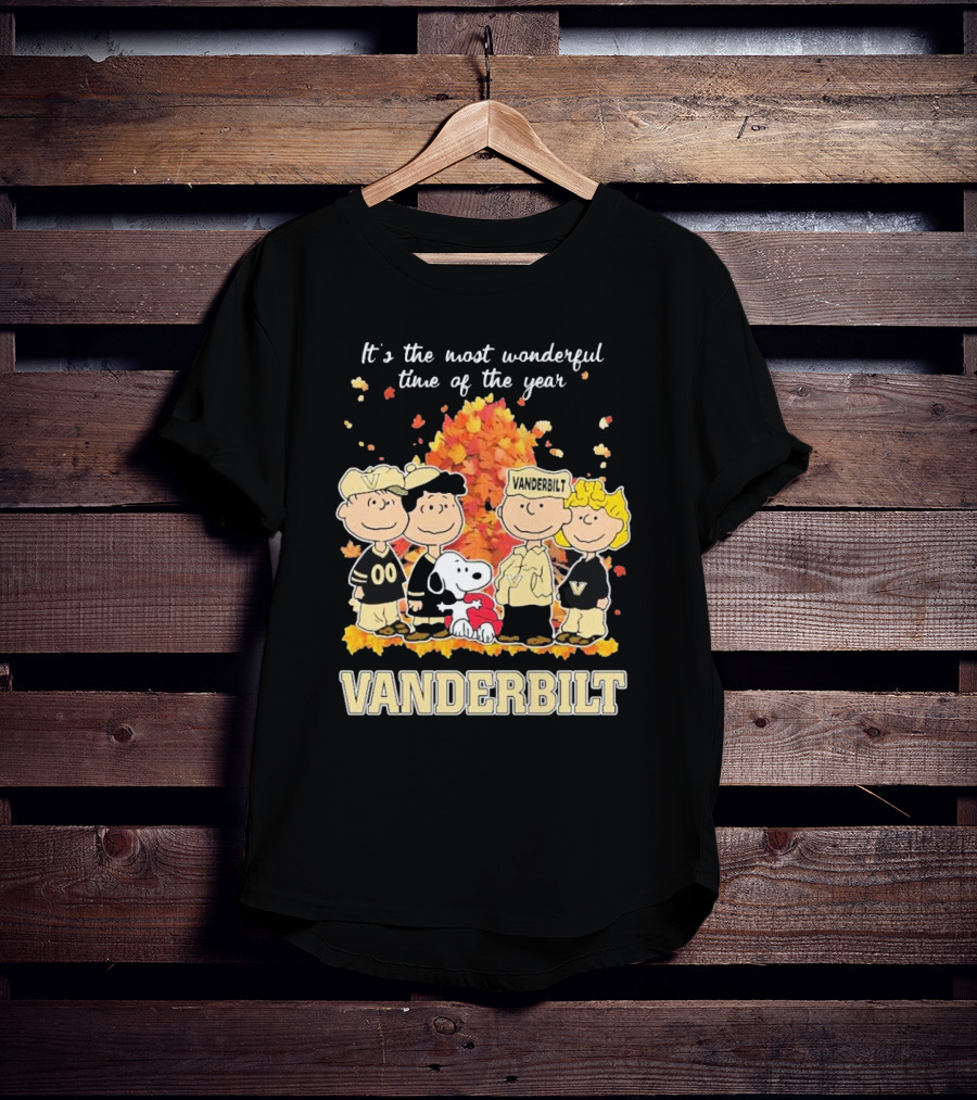 Peanuts Characters Vanderbilt Commodores Most Wonderful Time Of The Year T-Shirt