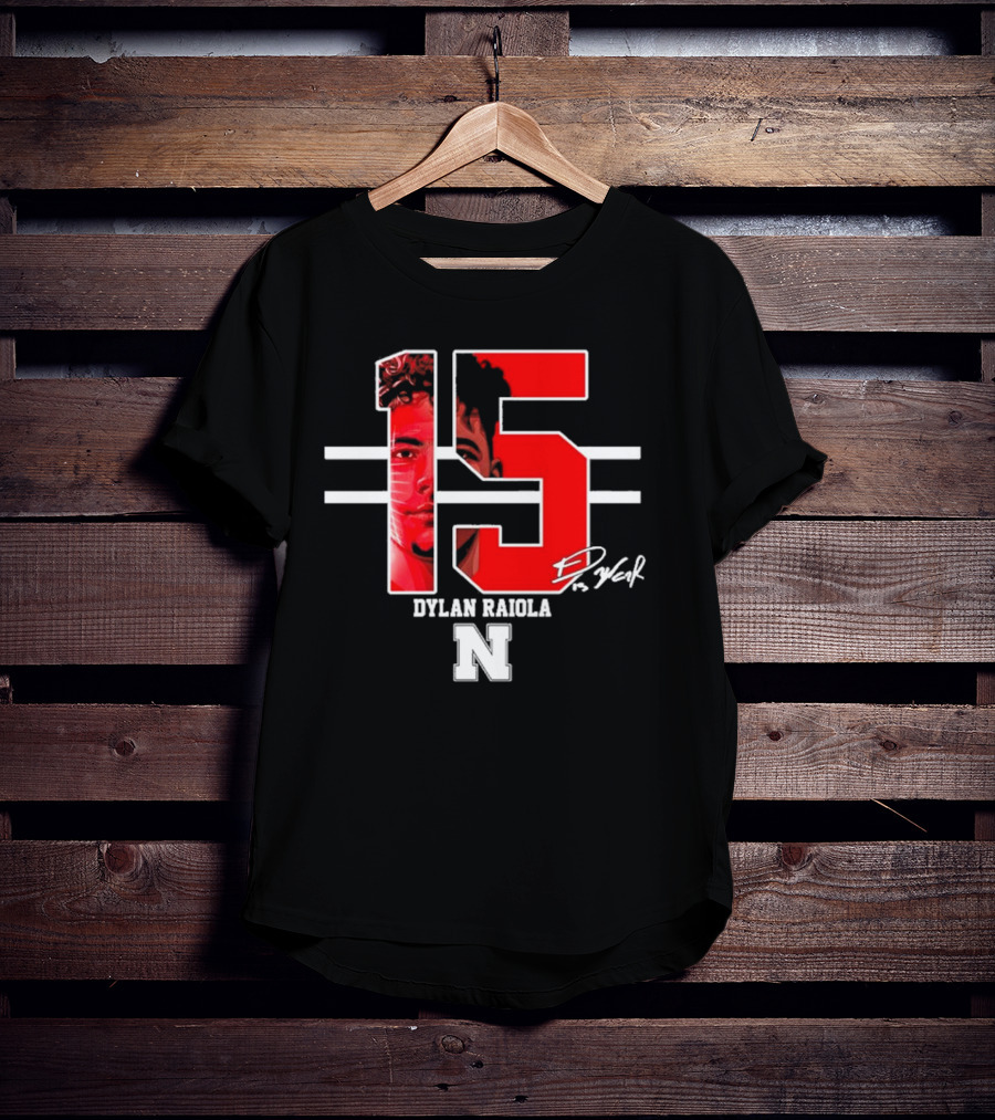 15 Dylan Raiola Nebraska Huskers Signature Football Player T-Shirt