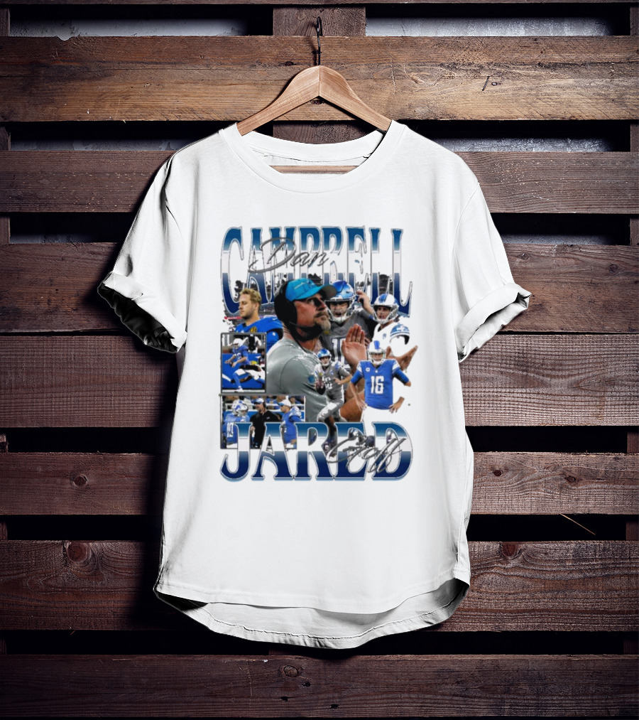 Dan Campbell Jared Goff Detroit Lions NFL Signature Players T-Shirt
