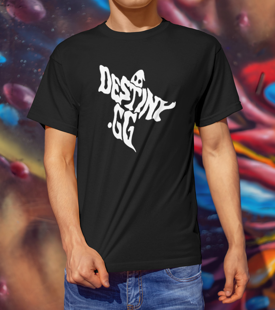 Destiny Gg Ghostly Styled Text T-Shirt