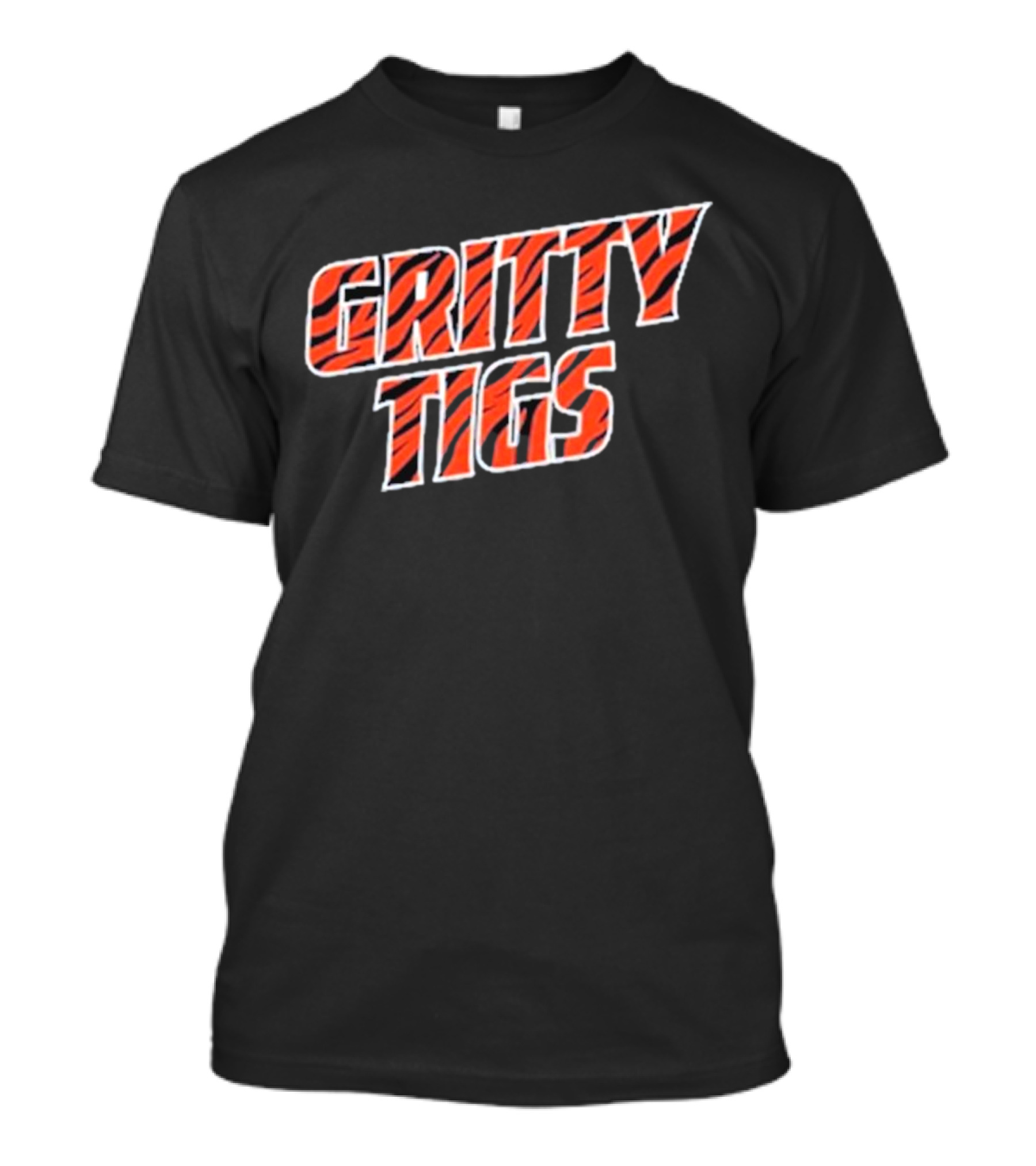 Gritty Tigs Detroit Tigers Baseball Tiger Stripe Text T-Shirt