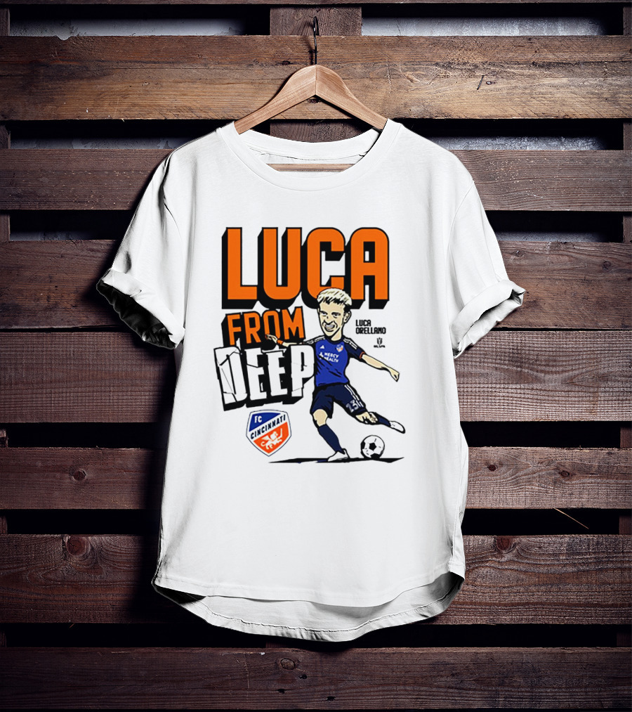 Luca Orellano FC Cincinnati From Deep Soccer Player Action Image T-Shirt