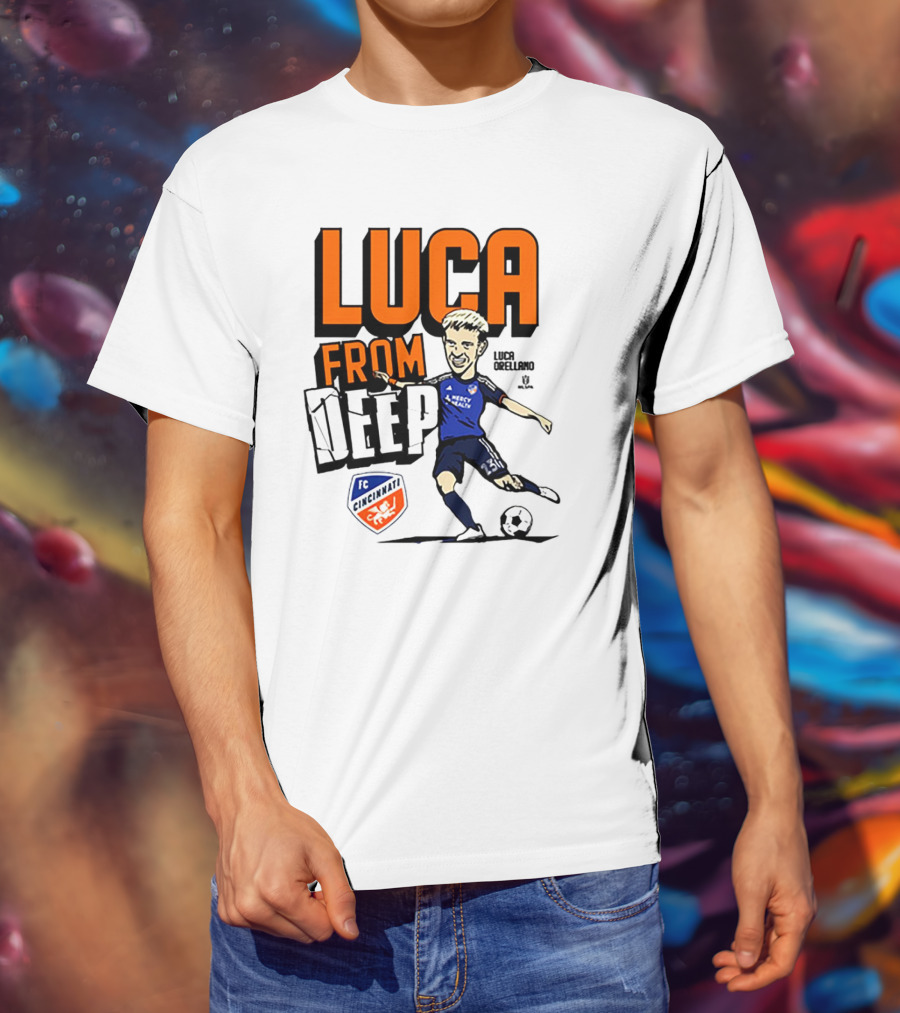 Luca Orellano FC Cincinnati From Deep Soccer Player Action Image T-Shirt