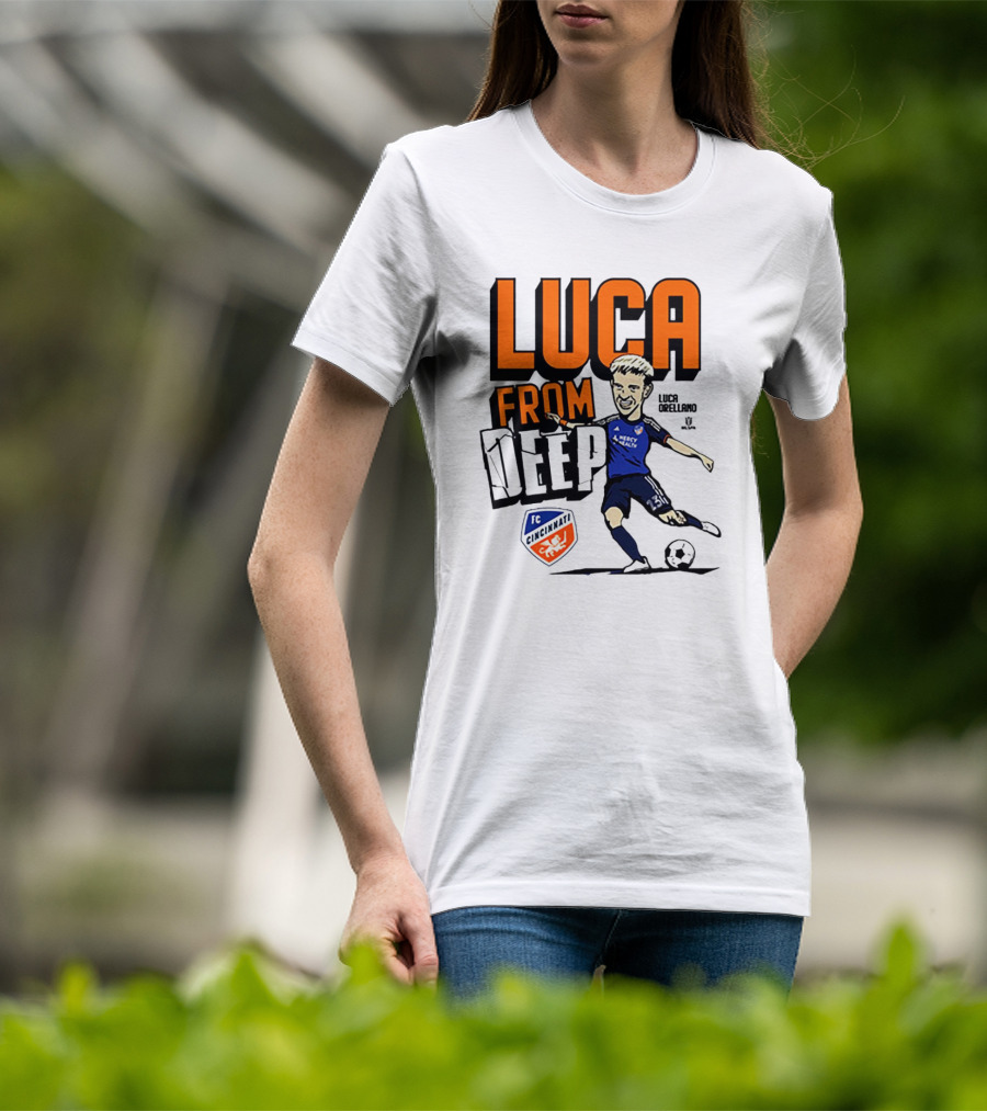 Luca Orellano FC Cincinnati From Deep Soccer Player Action Image T-Shirt