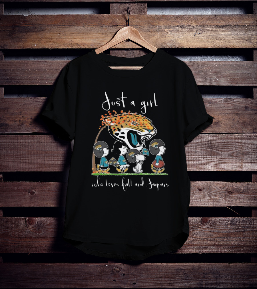 Peanuts Characters Just A Girl Who Loves Fall And Jaguars T-Shirt