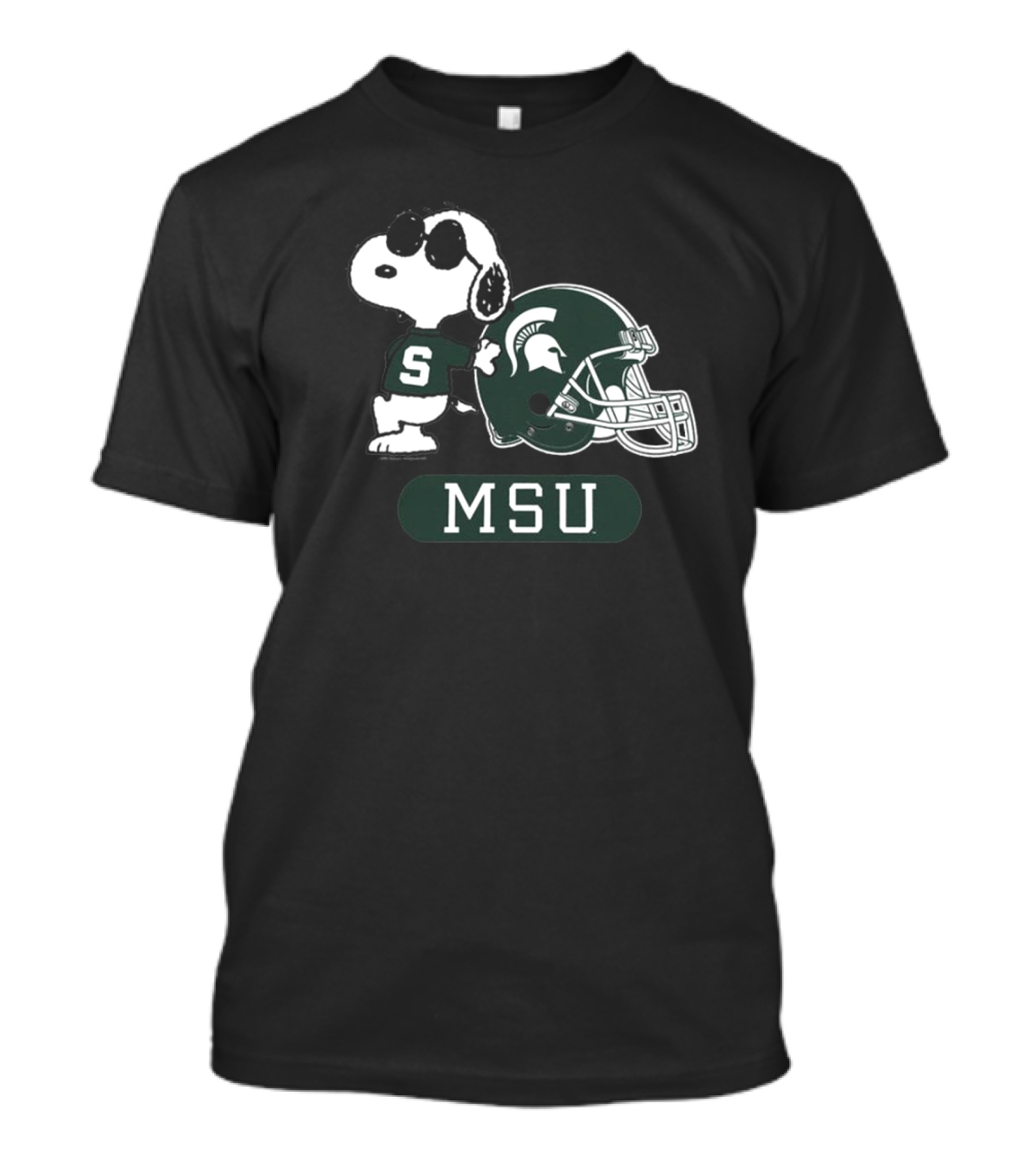 Peanuts Snoopy Joe Cool MSU Michigan State Spartans Football T-Shirt