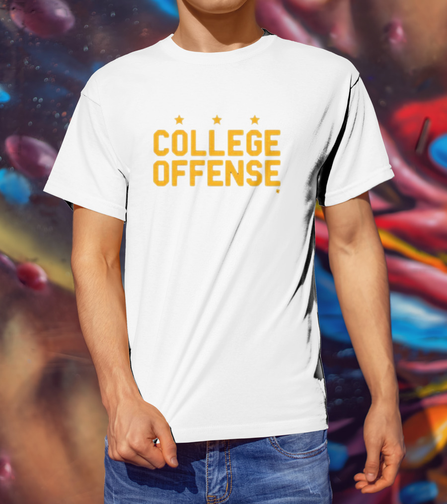 College Offense Yellow Stars Shane Peacher T-Shirt
