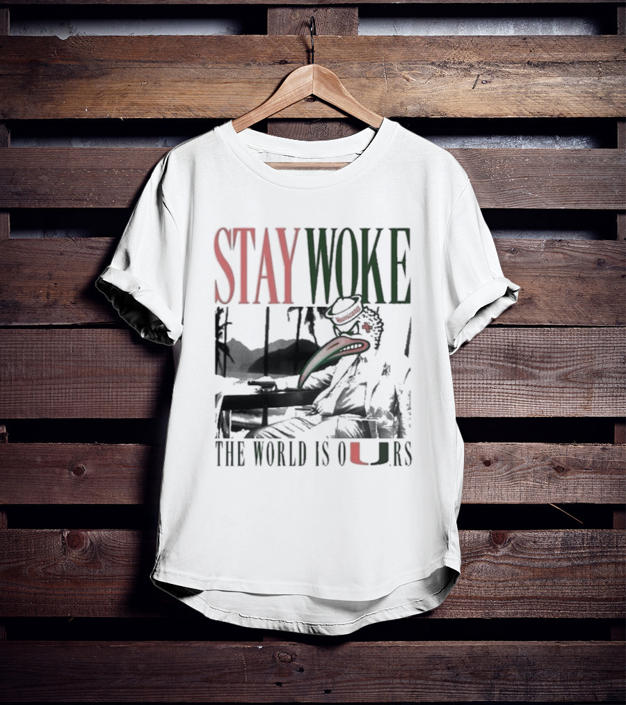 Stay Woke The World Is Ours Miami Hurricanes Vintage T-Shirt
