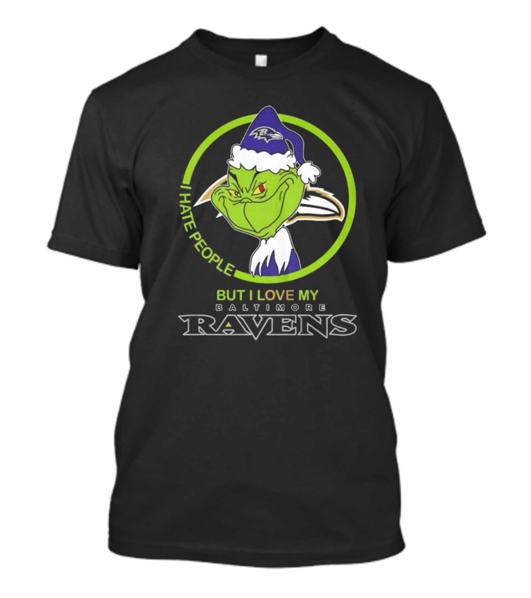 Grinch I Hate People Love My Baltimore Ravens T-Shirt