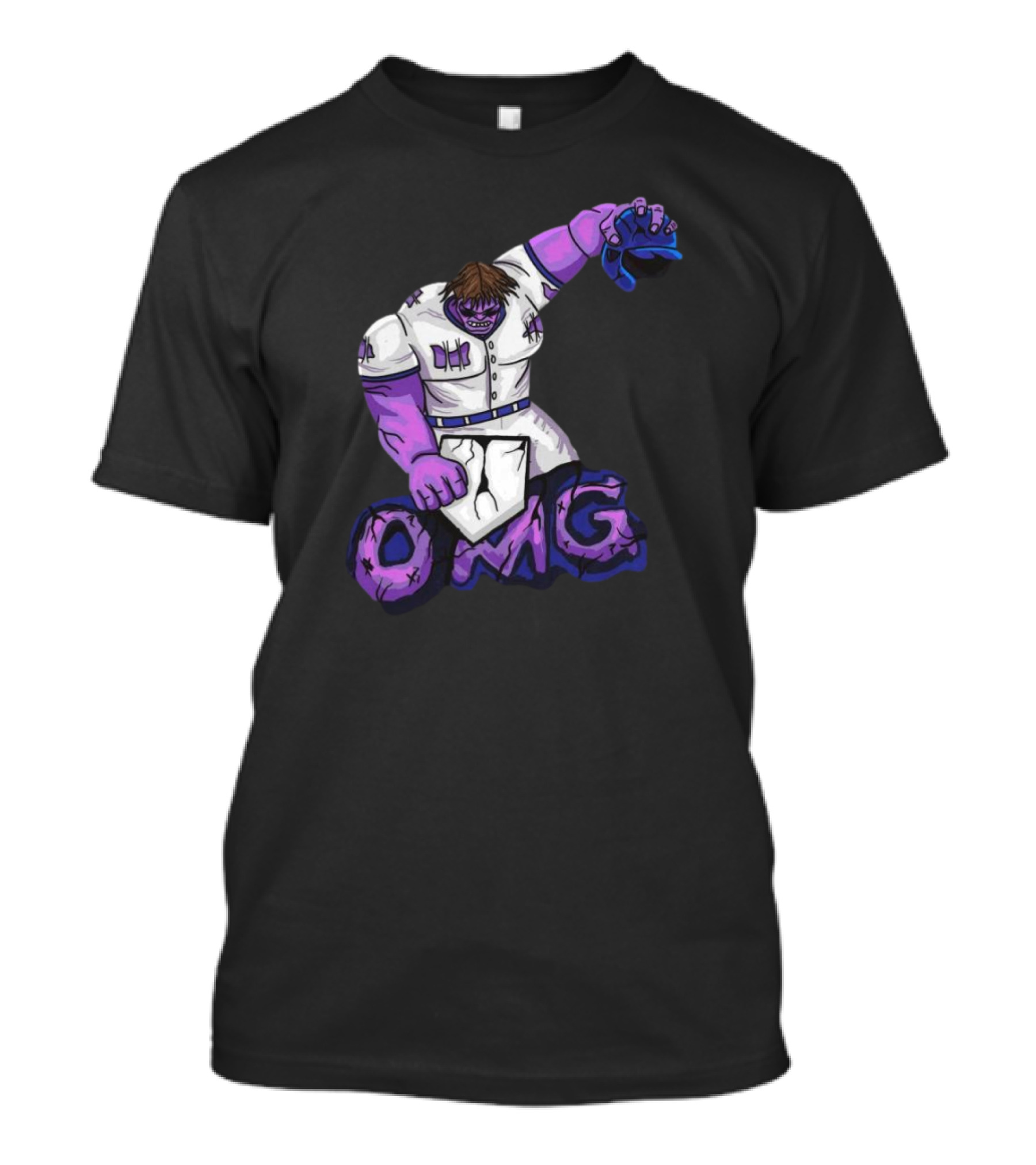 Winker Smash OMG Baseball Monster Character T-Shirt