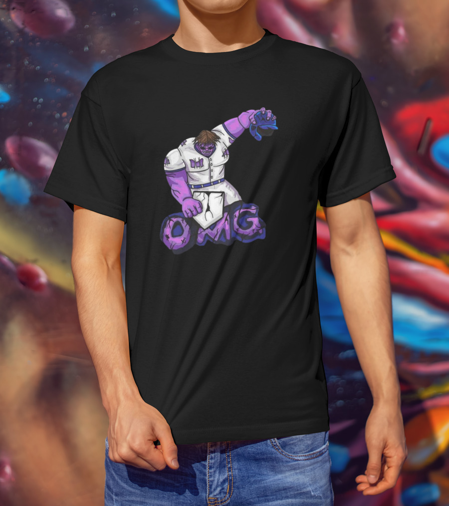 Winker Smash OMG Baseball Monster Character T-Shirt