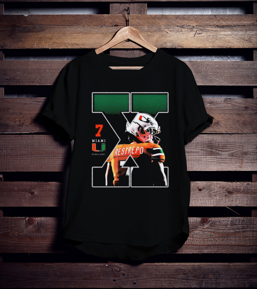 Xavier Restrepo 7 Miami Hurricanes Football Game Day NCAA T-Shirt