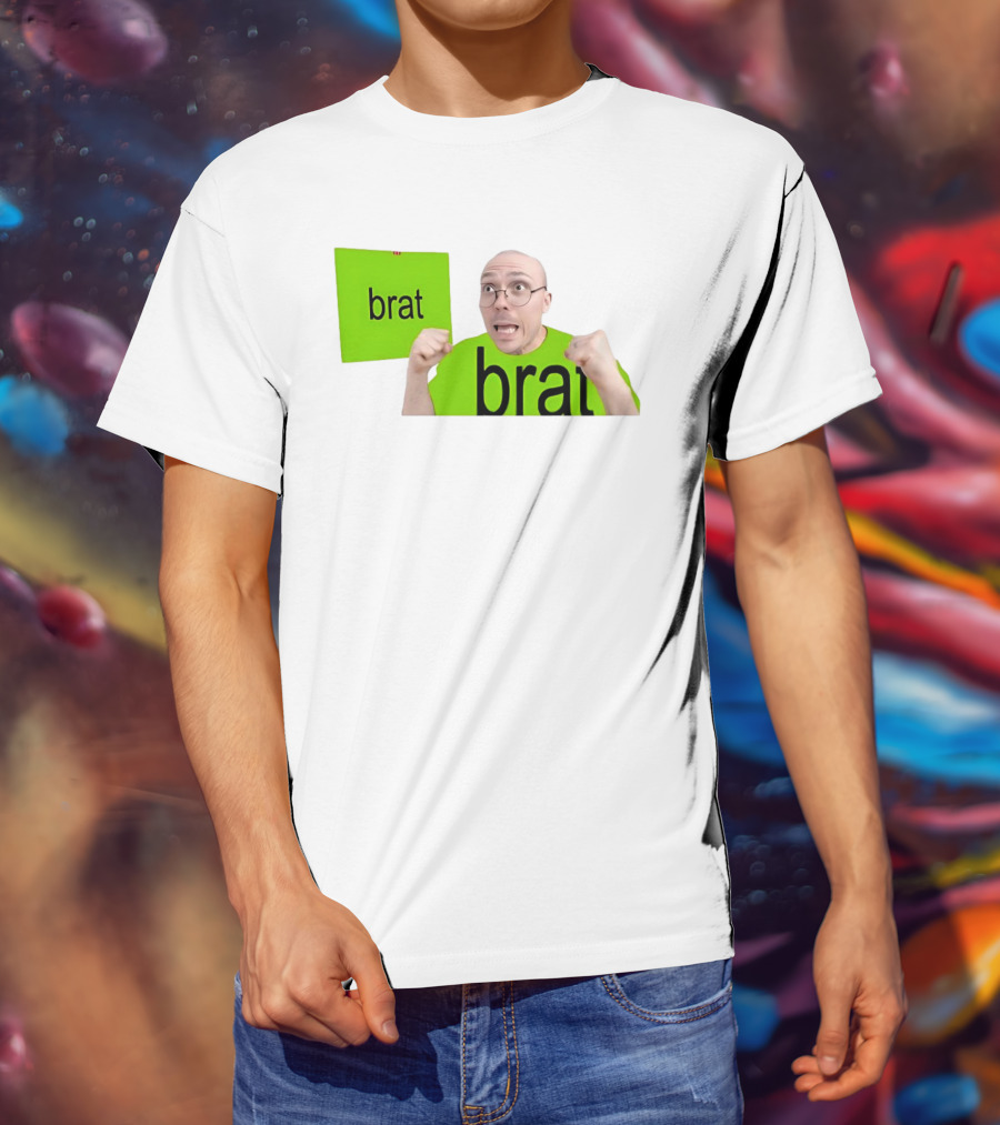 Anthony Fantano Brat Neon Green Double Brat Face T-Shirt
