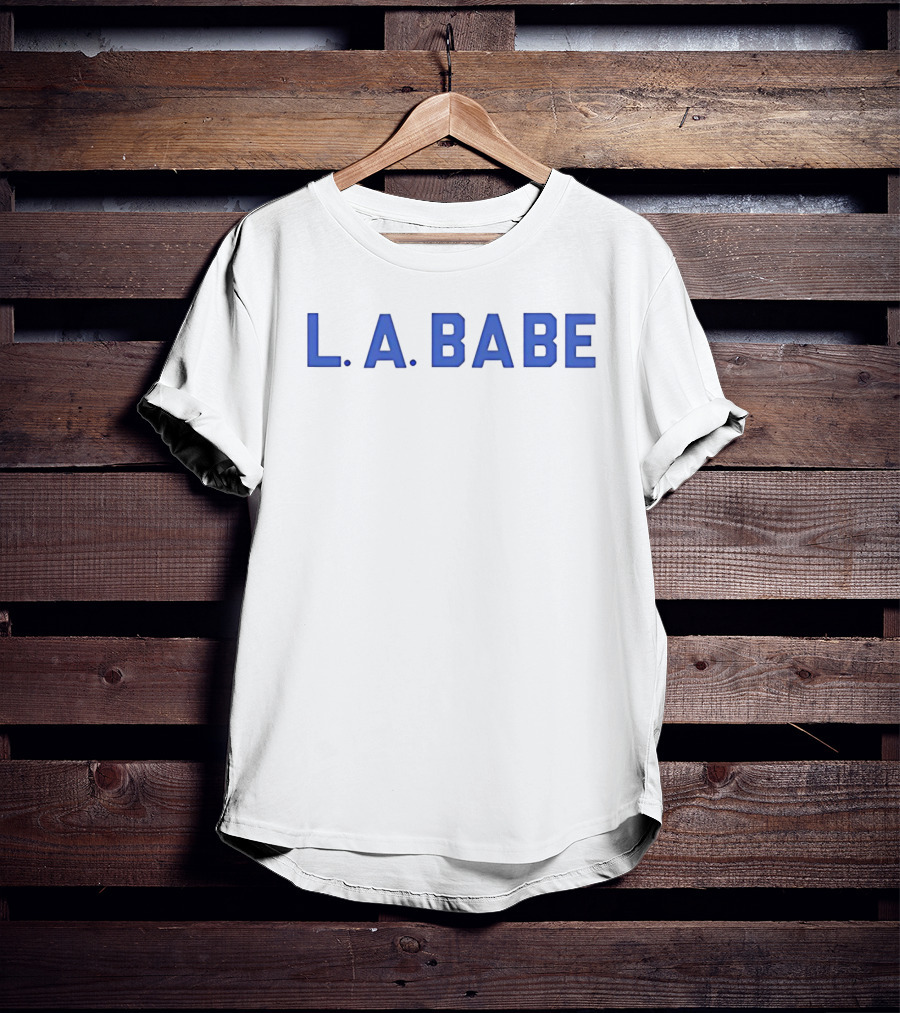 L.A. Babe Bold Blue Block Lettering T-Shirt