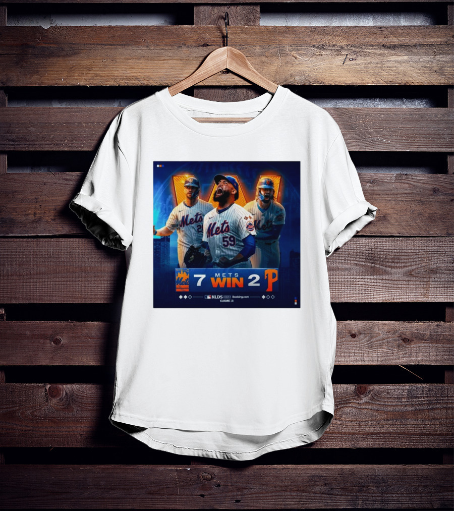 New York Mets Win 7-2 Against Philadelphia Phillies NLDS Game 3 Mets Victory T-Shirt