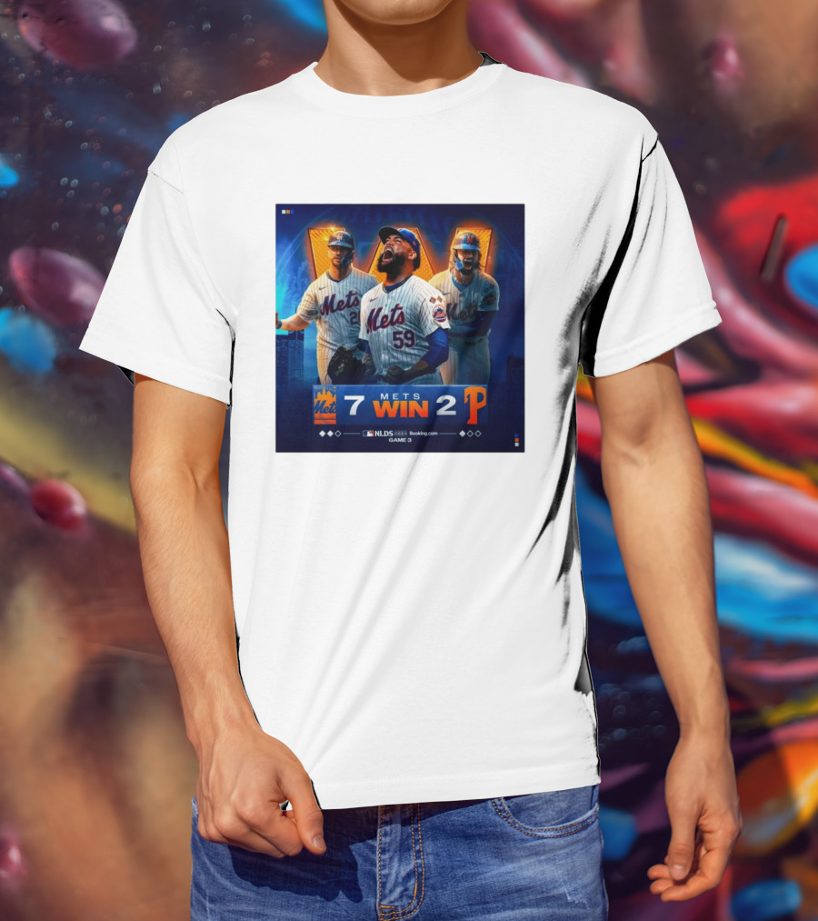 New York Mets Win 7-2 Against Philadelphia Phillies NLDS Game 3 Mets Victory T-Shirt