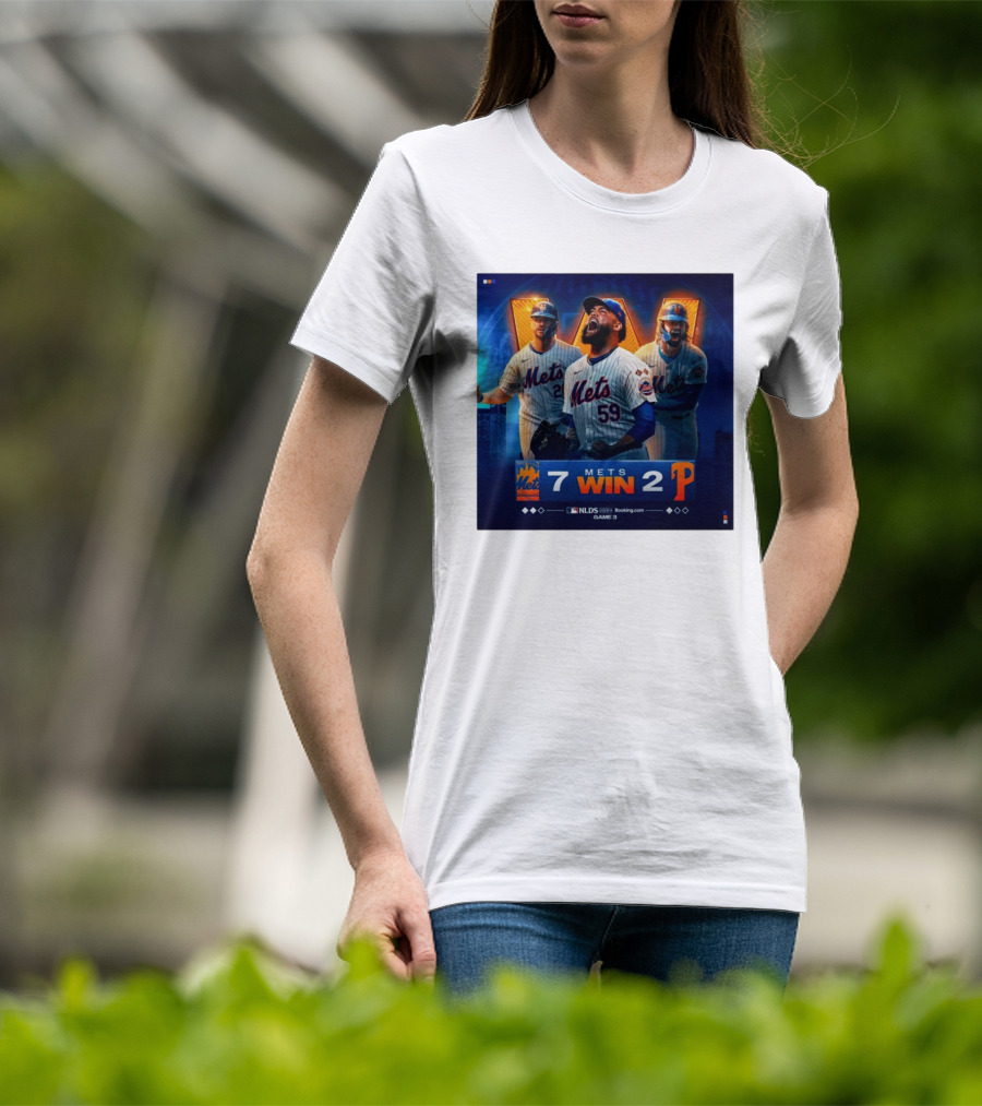 New York Mets Win 7-2 Against Philadelphia Phillies NLDS Game 3 Mets Victory T-Shirt