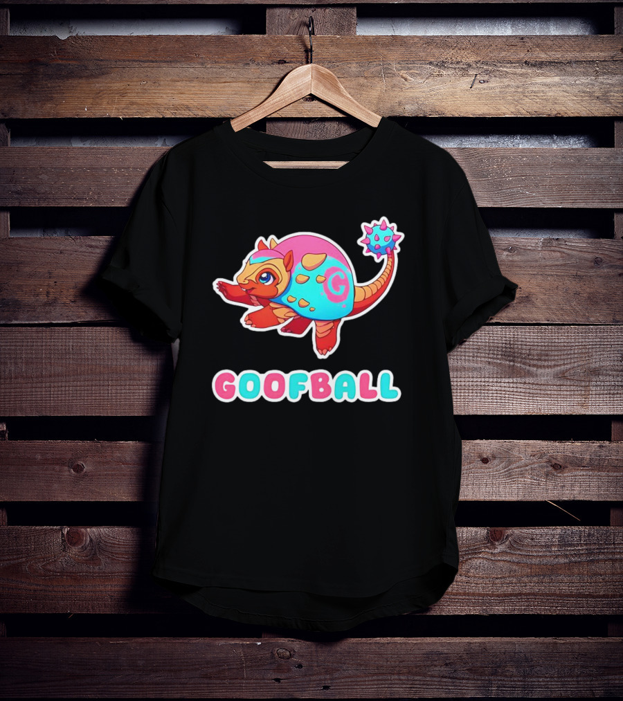 Pangolin Goofball Colorful Character With Pink And Blue Spikes T-Shirt