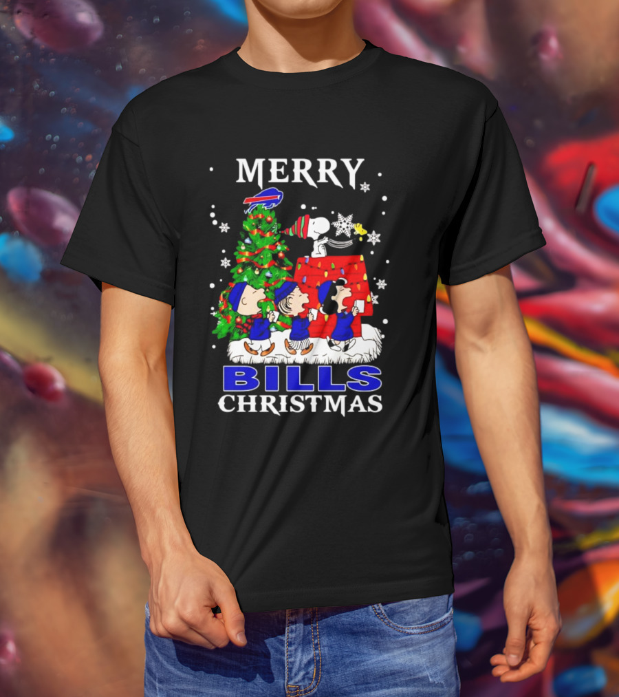 Merry Bills Christmas Peanuts Buffalo Bills T-Shirt